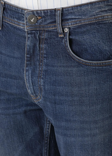  Beymen Club Erkek Mavi Yıkamalı Slim Fit Jean Pantolon