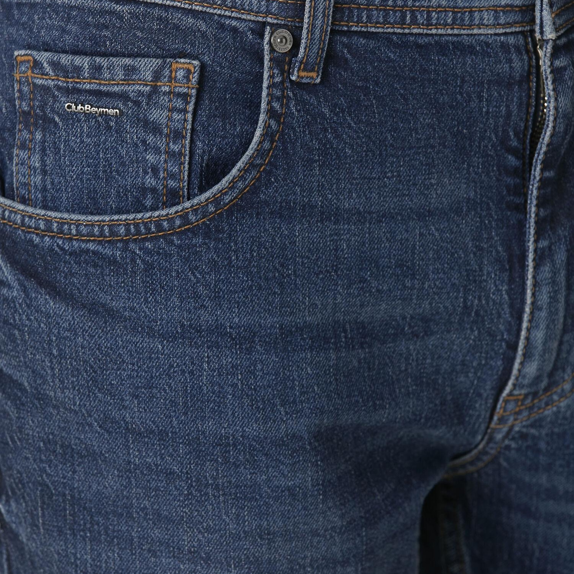 Beymen Club Erkek Mavi Yıkamalı Slim Fit Jean Pantolon