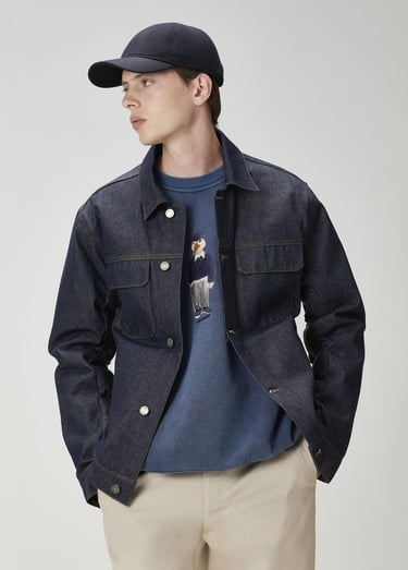  Beymen Club Erkek Lacivert Kapitone Detaylı Denim Ceket