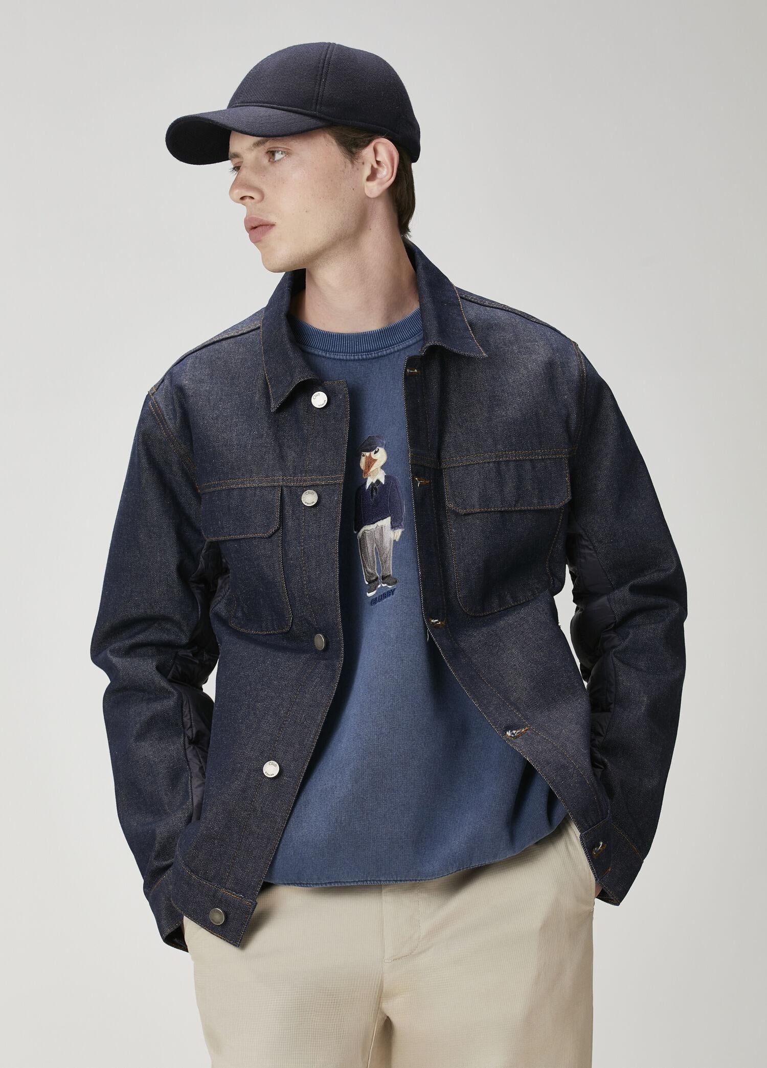  Beymen Club Erkek Lacivert Kapitone Detaylı Denim Ceket