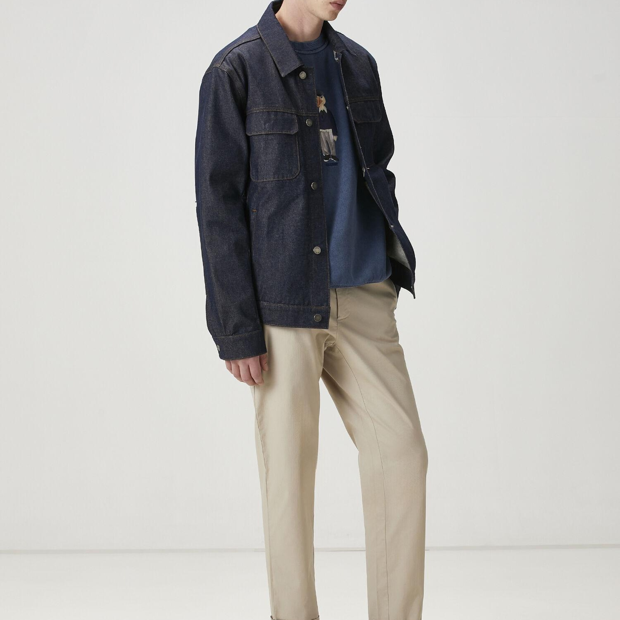 Beymen Club Erkek Lacivert Kapitone Detaylı Denim Ceket