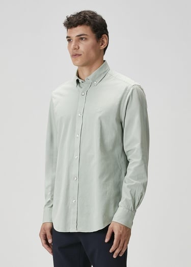  Beymen Club Erkek Comfort Fit Çağla Gabardin Doku Gömlek