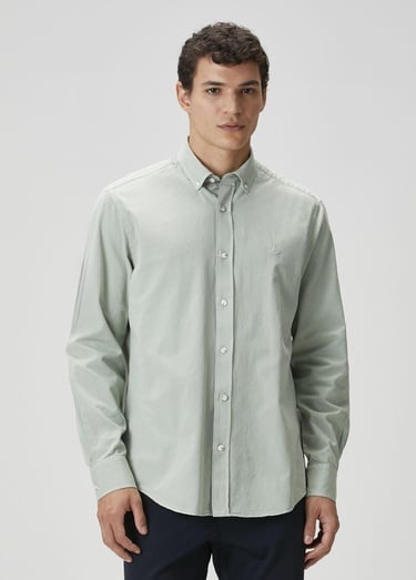  Beymen Club Erkek Comfort Fit Çağla Gabardin Doku Gömlek