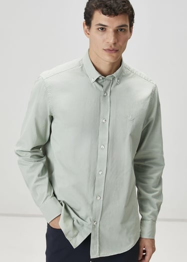  Beymen Club Erkek Comfort Fit Çağla Gabardin Doku Gömlek