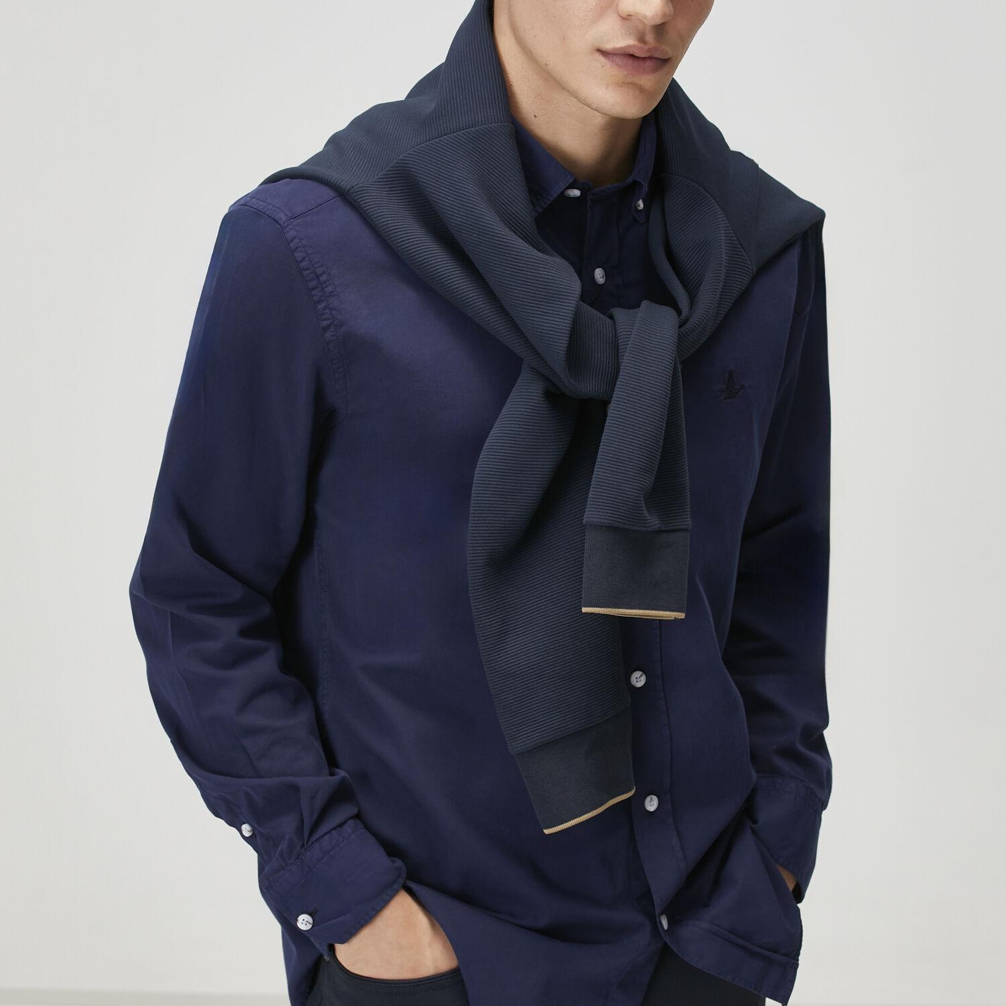 Beymen Club Erkek Comfort Fit Lacivert Gabardin Doku Gömlek