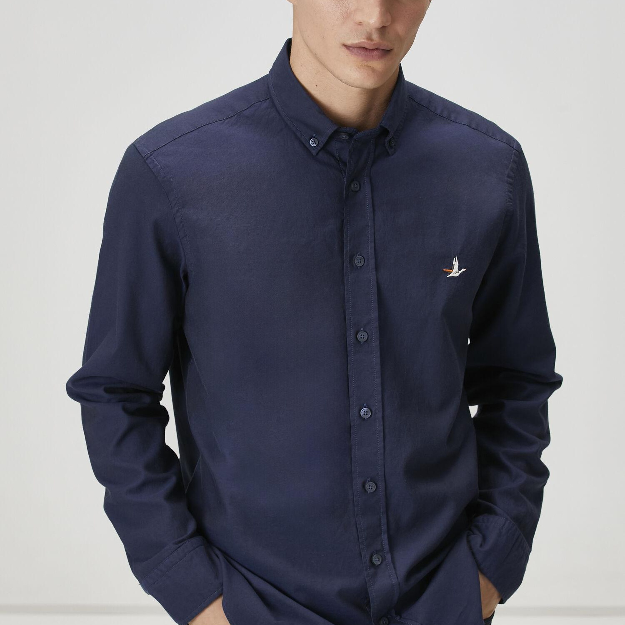 Beymen Club Erkek Comfort Fit Lacivert Oxford Gömlek