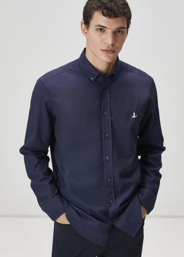  Beymen Club Erkek Comfort Fit Lacivert Oxford Gömlek