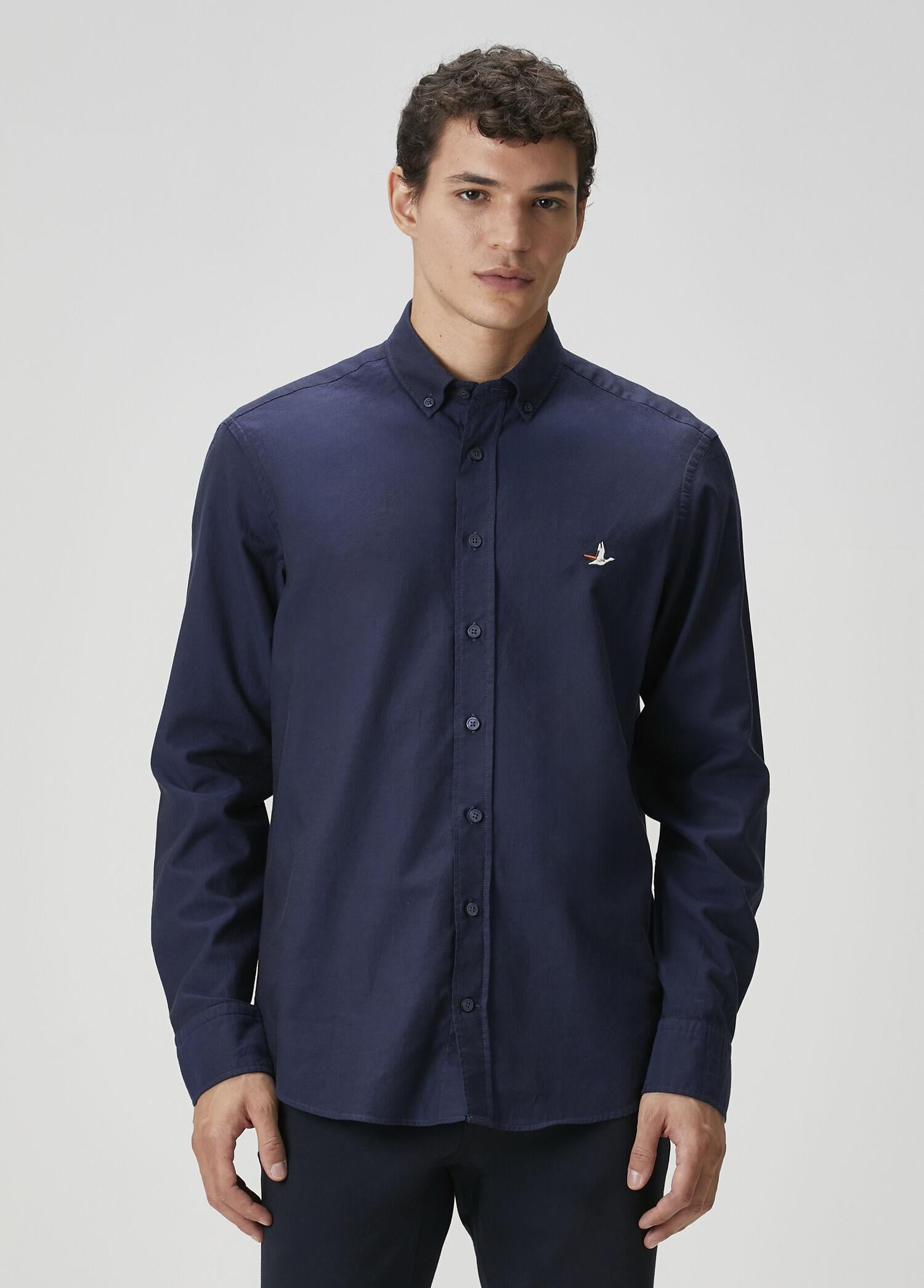  Beymen Club Erkek Comfort Fit Lacivert Oxford Gömlek