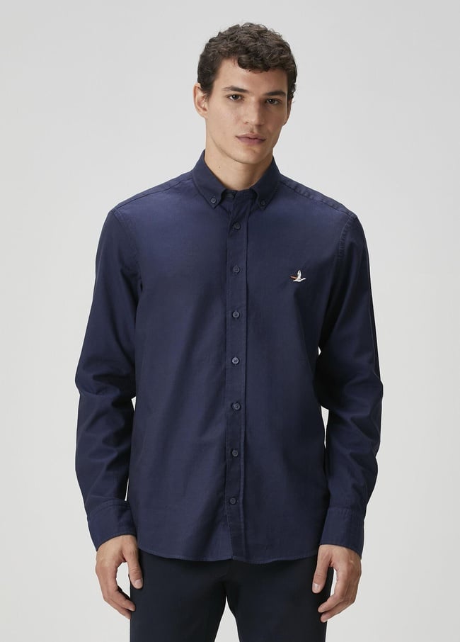  Beymen Club Erkek Comfort Fit Lacivert Oxford Gömlek