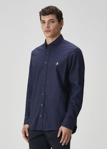  Beymen Club Erkek Comfort Fit Lacivert Oxford Gömlek