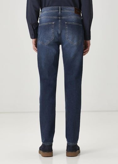  Beymen Club Erkek Mavi Yıkamalı Slim Fit Jean Pantolon