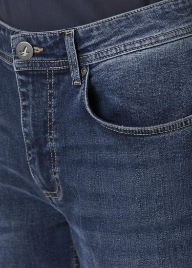  Beymen Club Erkek Mavi Yıkamalı Slim Fit Jean Pantolon