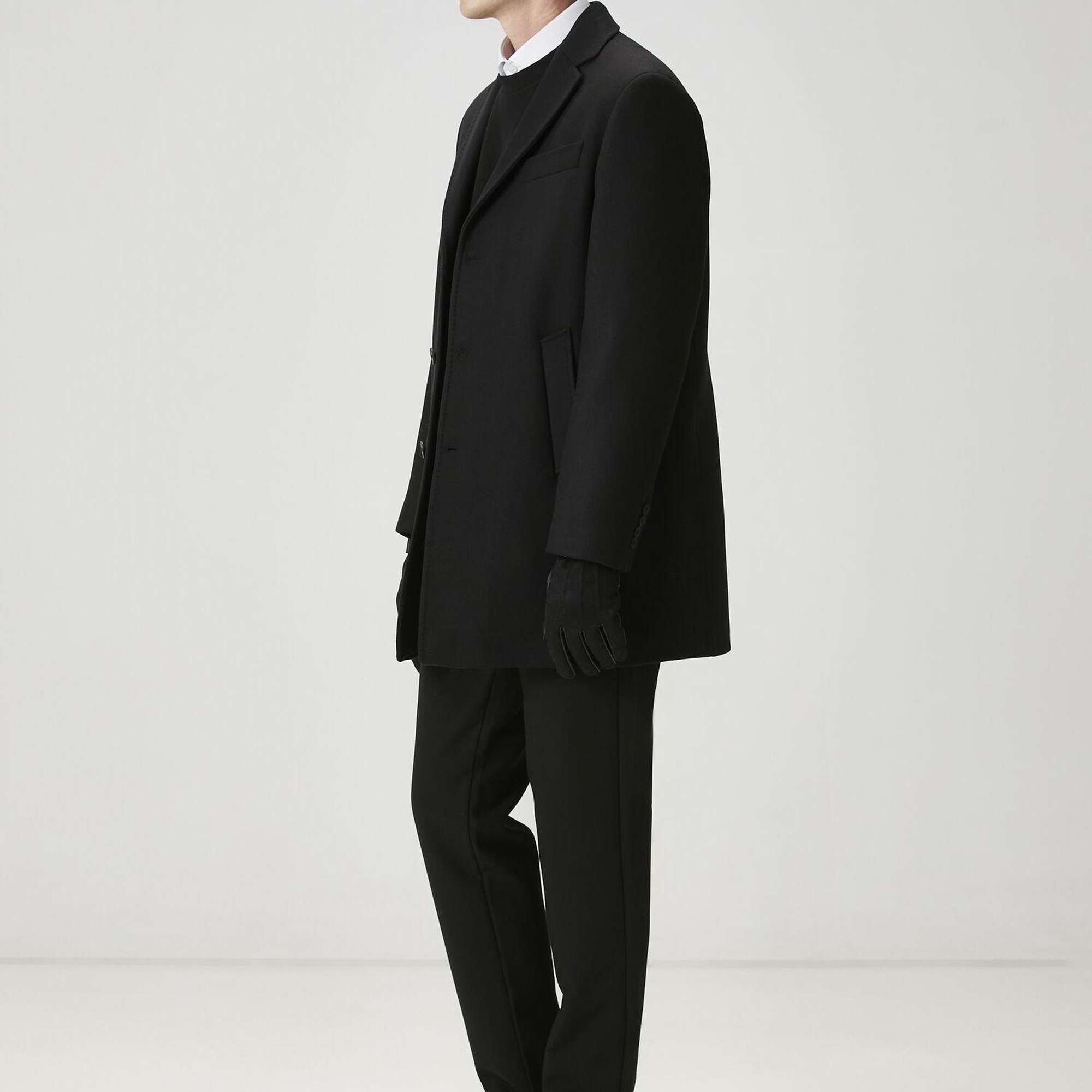 Beymen Club Erkek Siyah İtalyan Yün Kaşe Palto