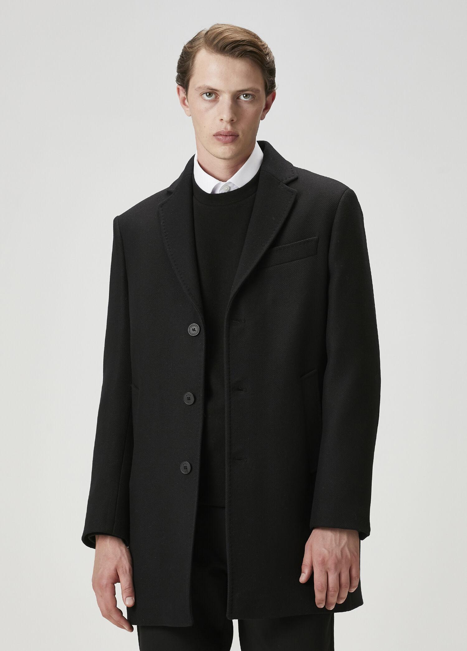  Beymen Club Erkek Siyah İtalyan Yün Kaşe Palto