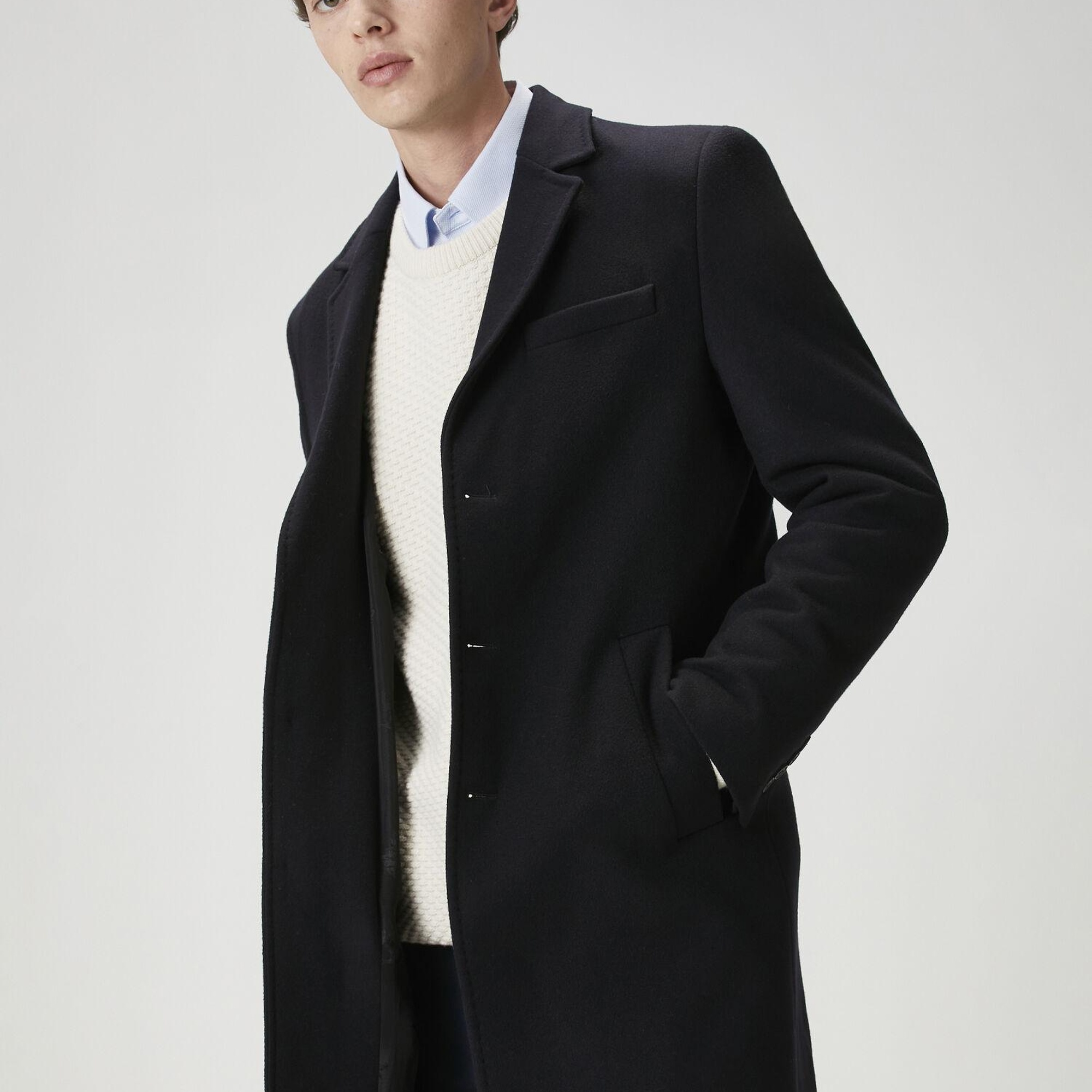 Beymen Club Erkek Lacivert Yün Kaşe Palto