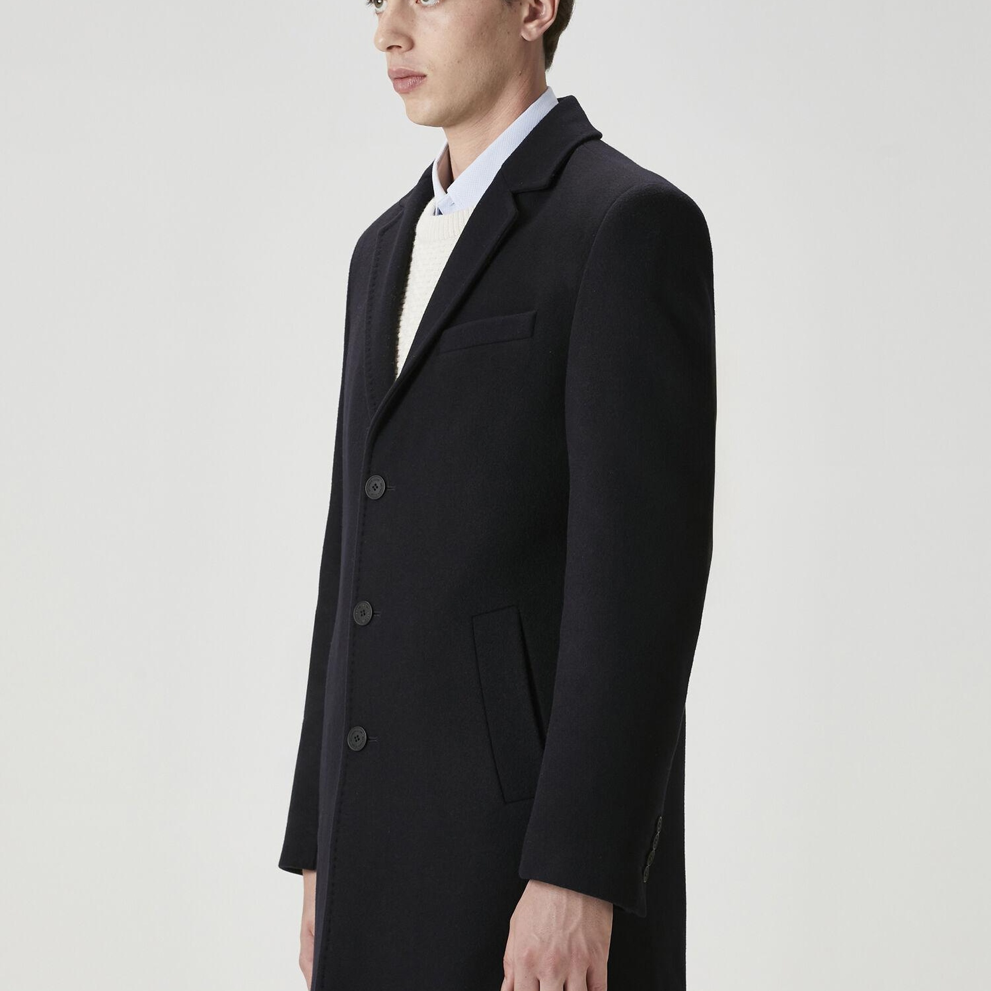 Beymen Club Erkek Lacivert Yün Kaşe Palto