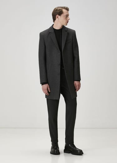  Beymen Club Erkek Antrasit İtalyan Yün Kaşe Palto