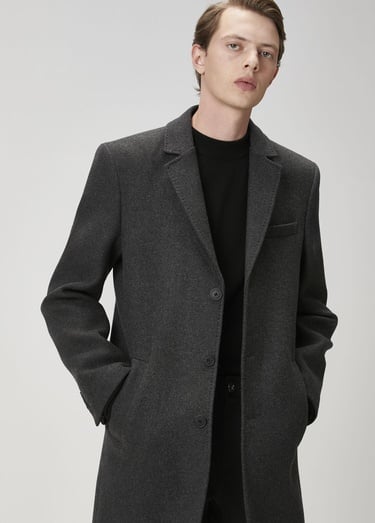  Beymen Club Erkek Antrasit İtalyan Yün Kaşe Palto