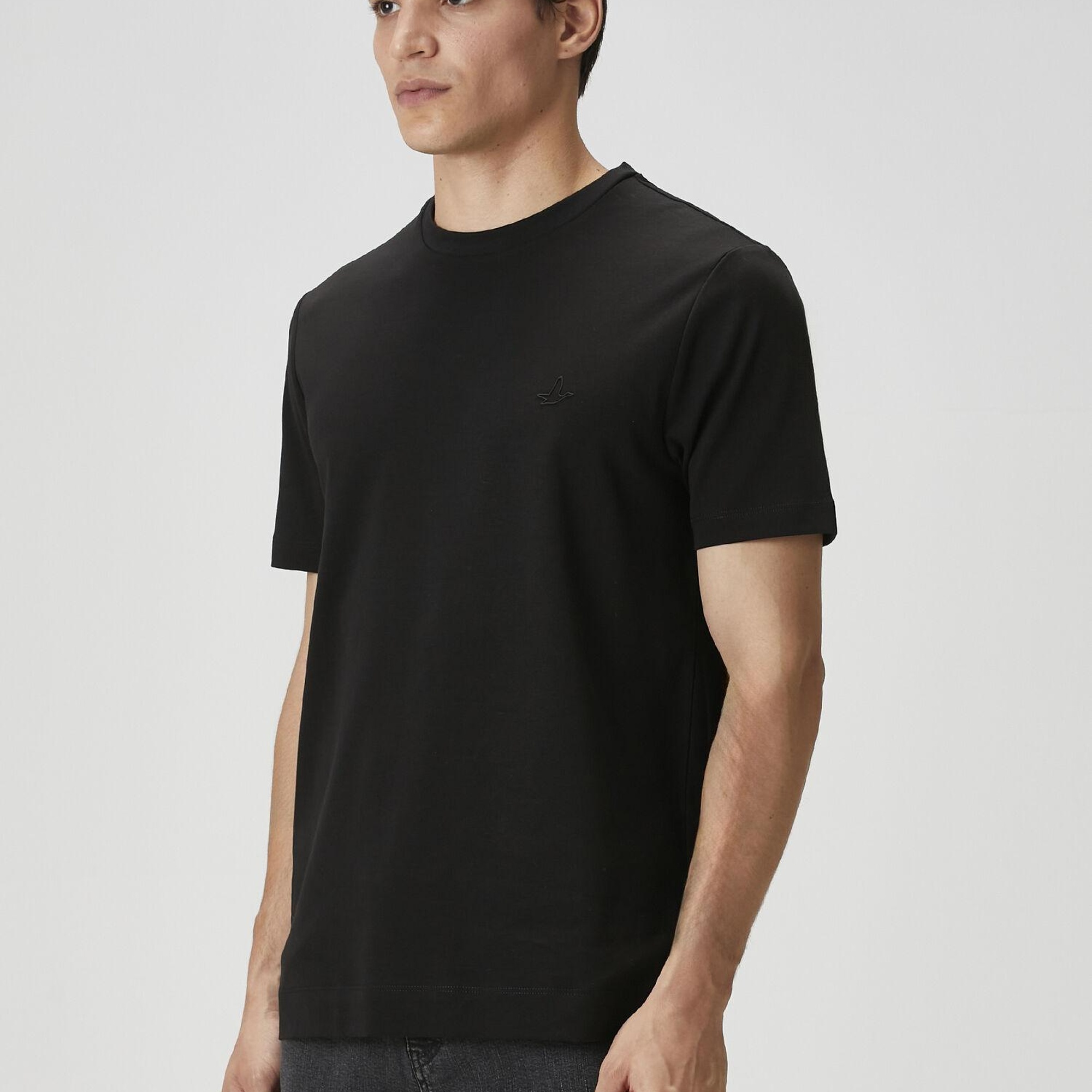 Beymen Club Erkek Siyah Logo Detaylı Jersey T-shirt