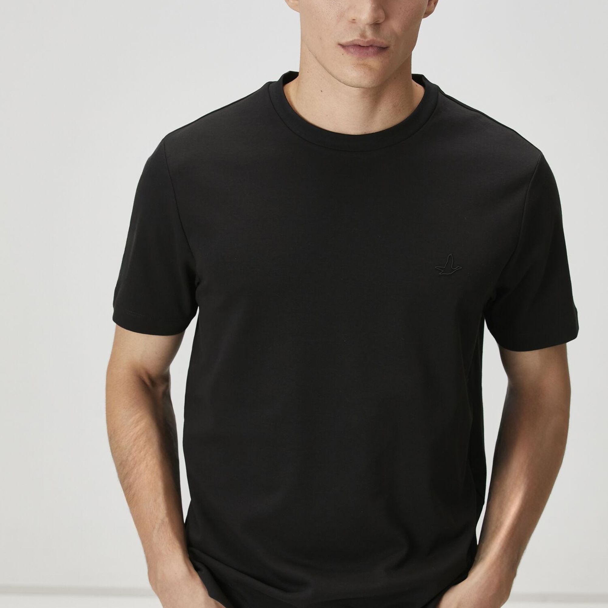 Beymen Club Erkek Siyah Logo Detaylı Jersey T-shirt