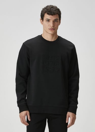  Beymen Club Erkek Siyah Kaz Baskılı Sweatshirt