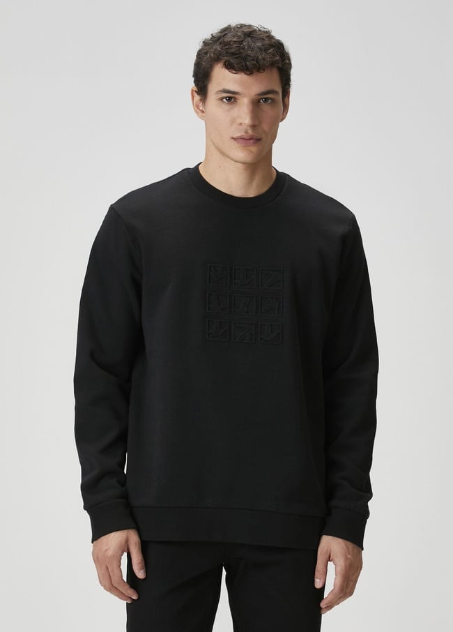  Beymen Club Erkek Siyah Kaz Baskılı Sweatshirt