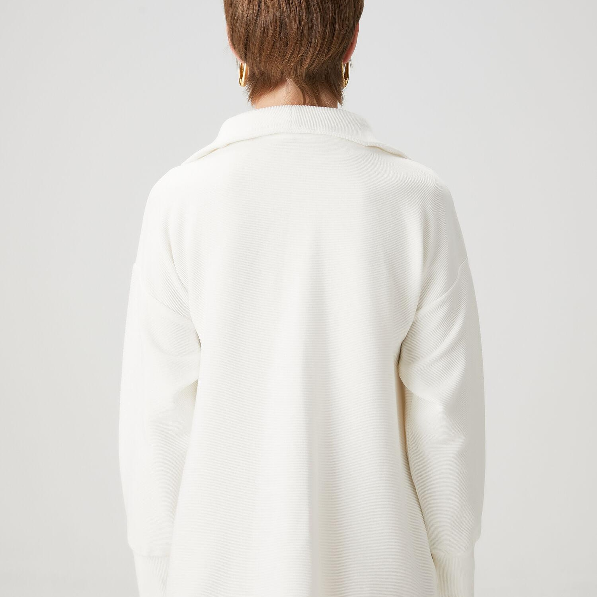 Beymen Club Kadın Kırık Beyaz Fermuarlı Sweatshirt