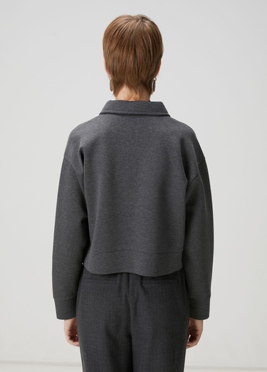  Beymen Club Kadın Koyu Gri Fermuarlı Polo Sweatshirt