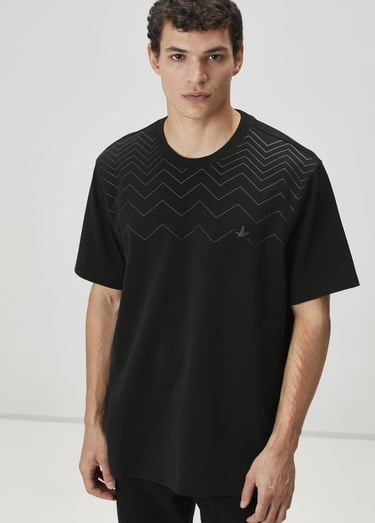  Beymen Club Erkek Siyah Logo Baskılı T-shirt