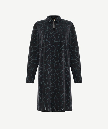  YARGICI A Form Gömlek Yaka Uzun Kol Elbise