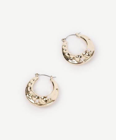  YARGICI Dokulu Halka Gold Küpe