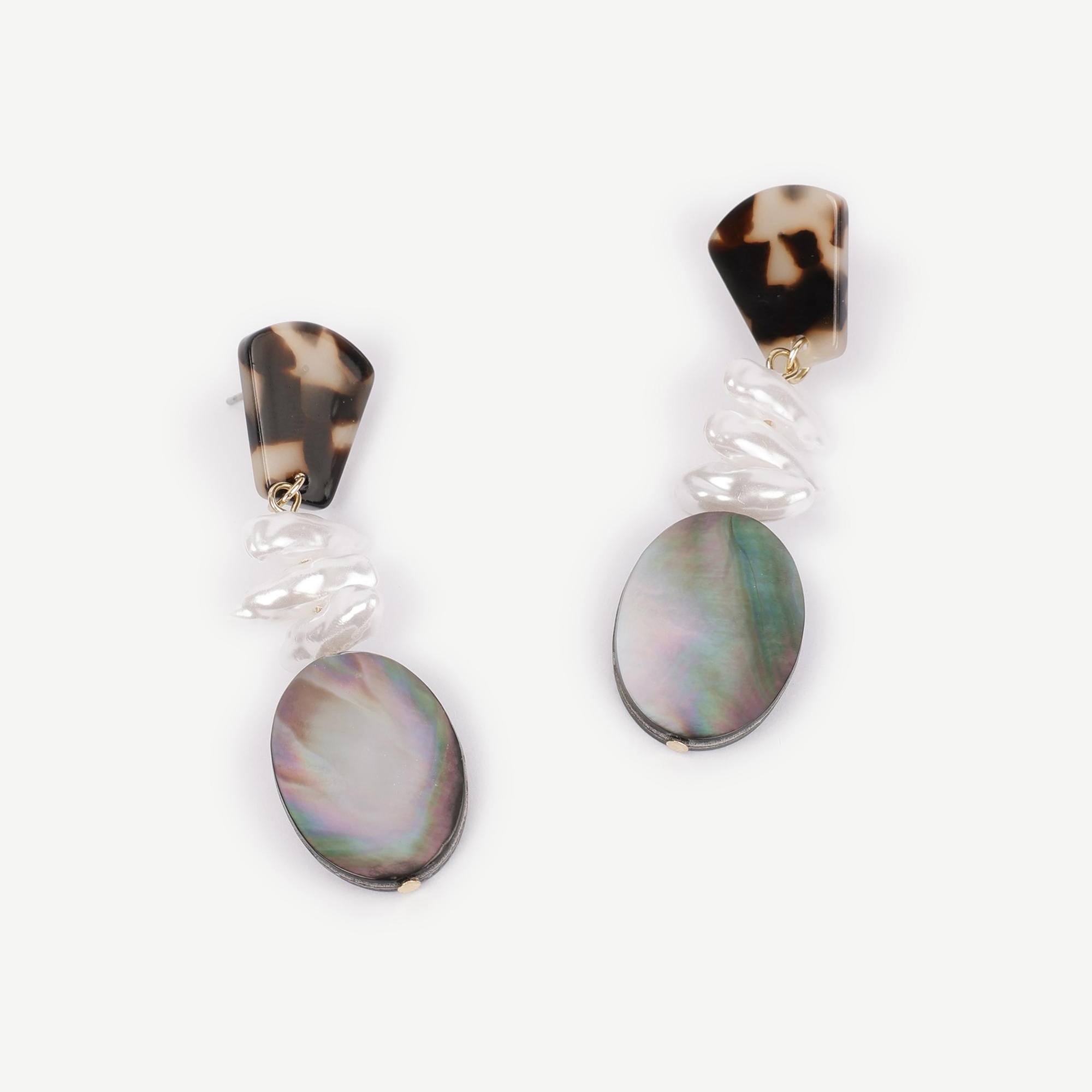 YARGICI Kabuk Detaylı Akrilik Küpe