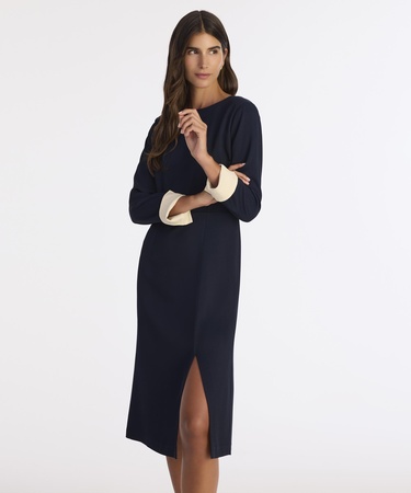  YARGICI Düz Bisiklet Yaka Uzun Kol Elbise