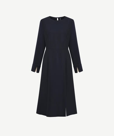  YARGICI Düz Bisiklet Yaka Uzun Kol Elbise