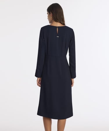  YARGICI Düz Bisiklet Yaka Uzun Kol Elbise