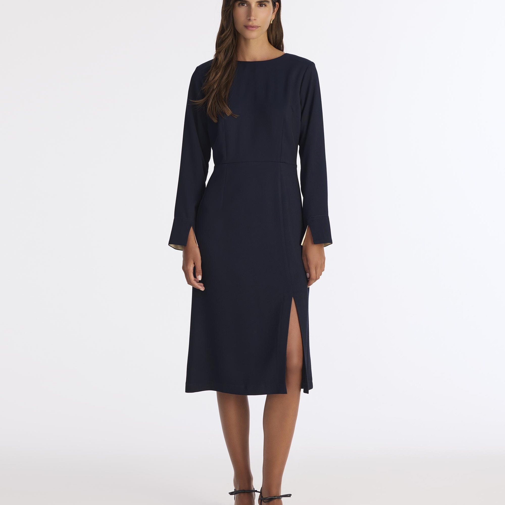 YARGICI Düz Bisiklet Yaka Uzun Kol Elbise