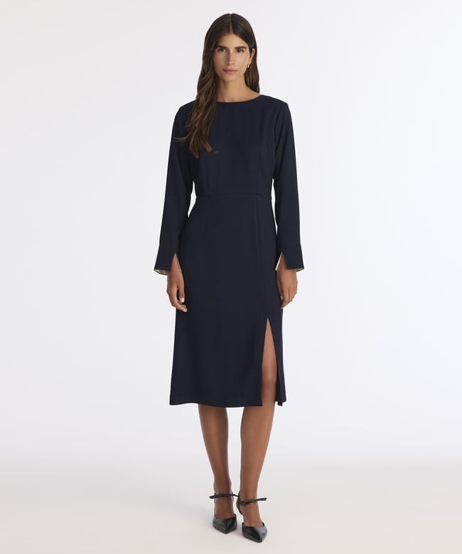  YARGICI Düz Bisiklet Yaka Uzun Kol Elbise