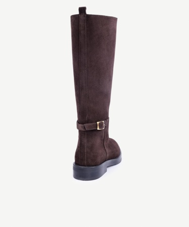  YARGICI Bilekte Atkı Detaylı Deri Çizme