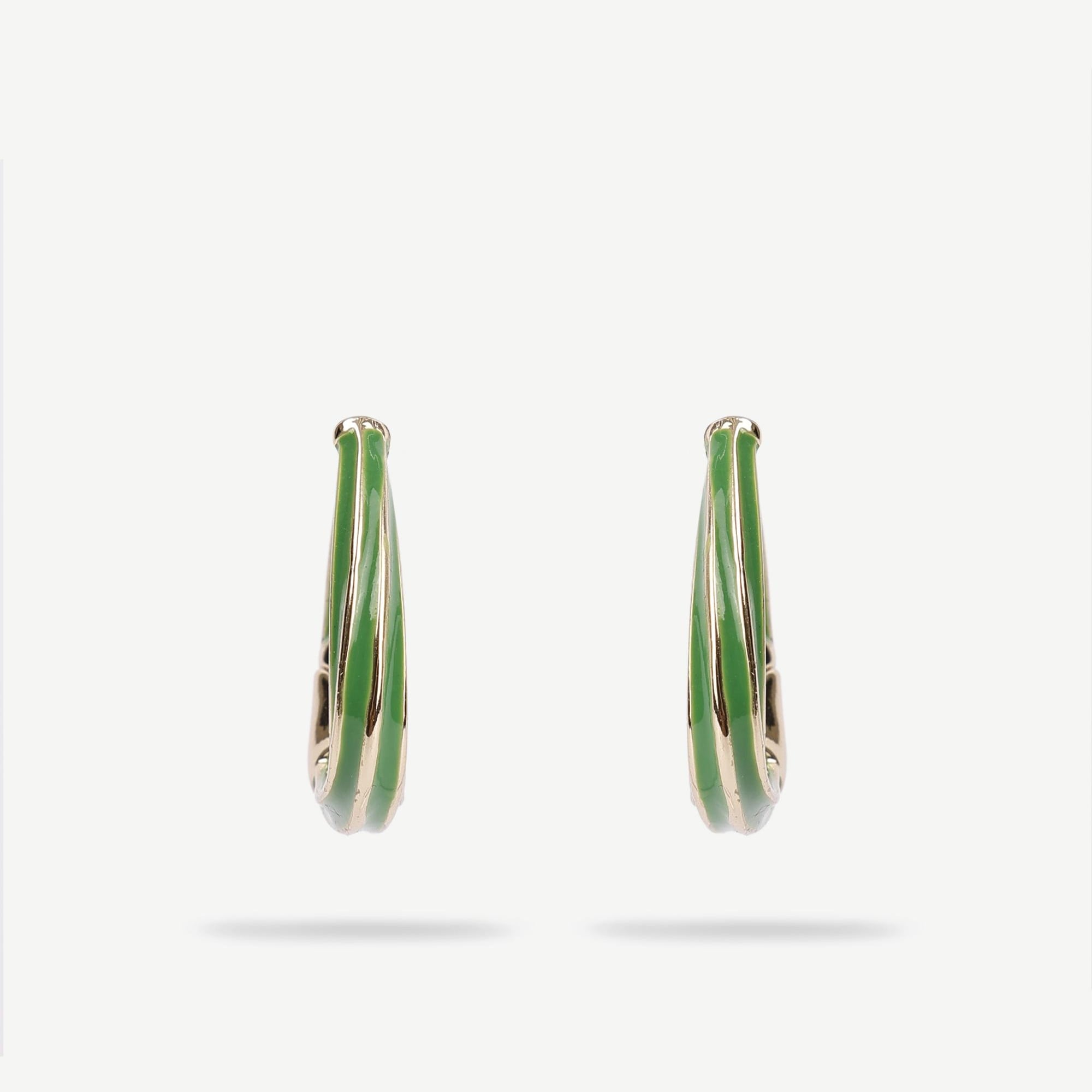 YARGICI Yeşil Mineli Halka Küpe