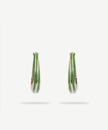  YARGICI Yeşil Mineli Halka Küpe