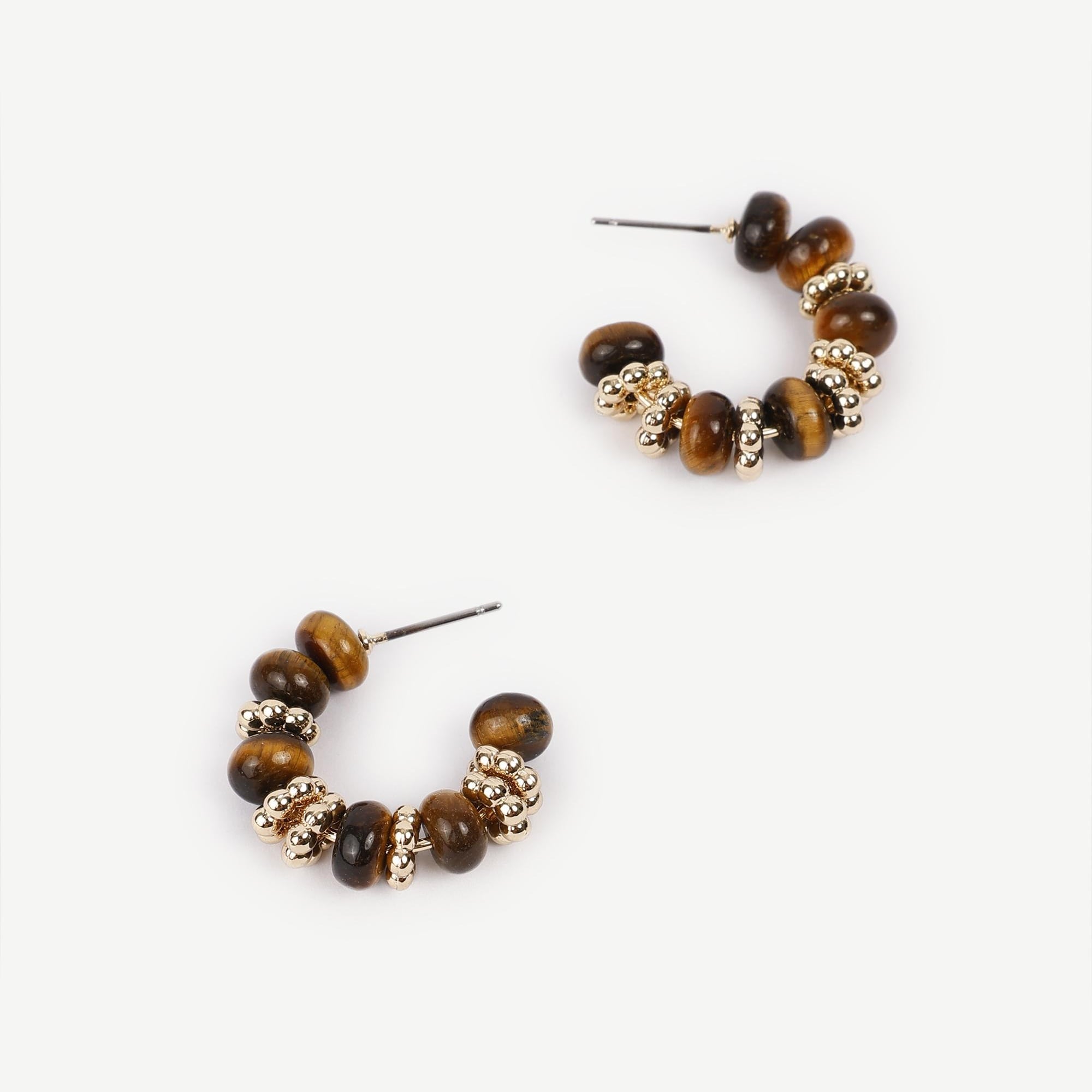 YARGICI Doğal Taş Detaylı Halka Küpe