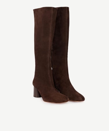  YARGICI Silindir Topuk Detaylı Deri Çizme