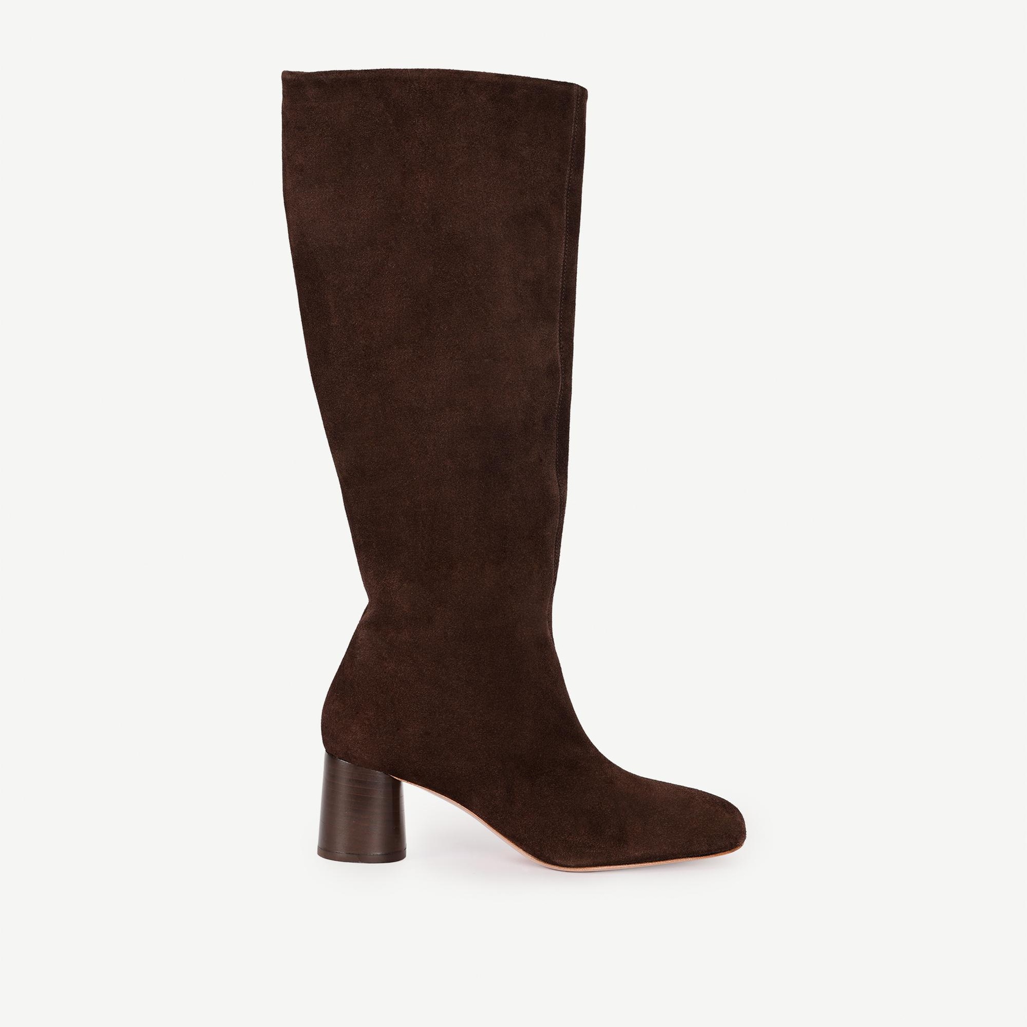 YARGICI Silindir Topuk Detaylı Deri Çizme