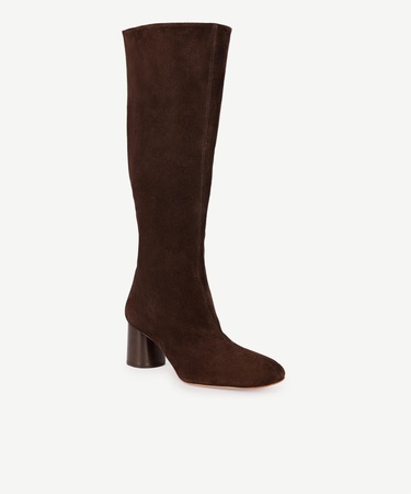  YARGICI Silindir Topuk Detaylı Deri Çizme