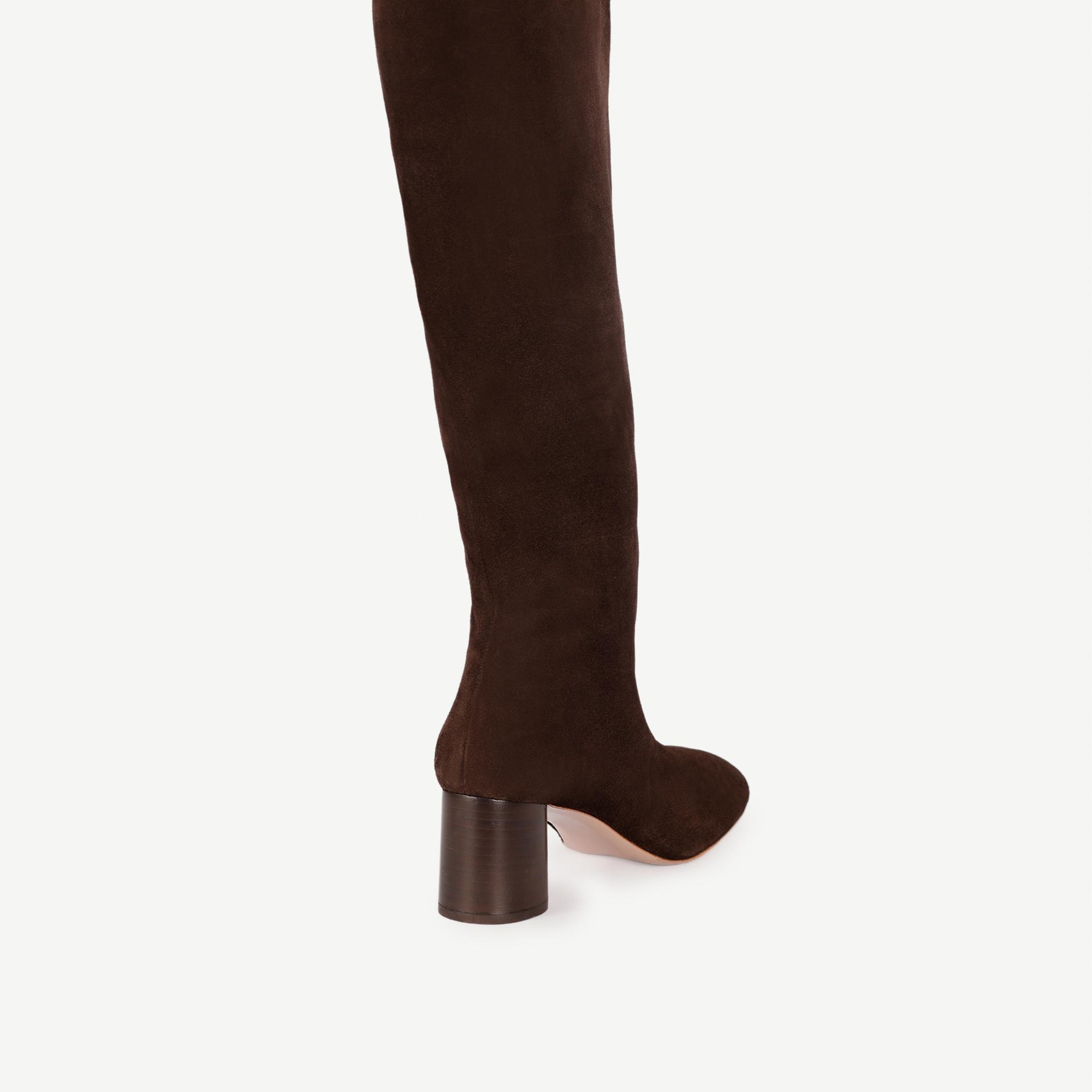 YARGICI Silindir Topuk Detaylı Deri Çizme