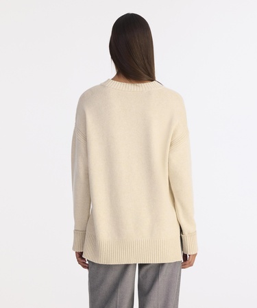  YARGICI Yün Kaşmir Geniş Bisiklet Yaka Uzun Kol Kazak