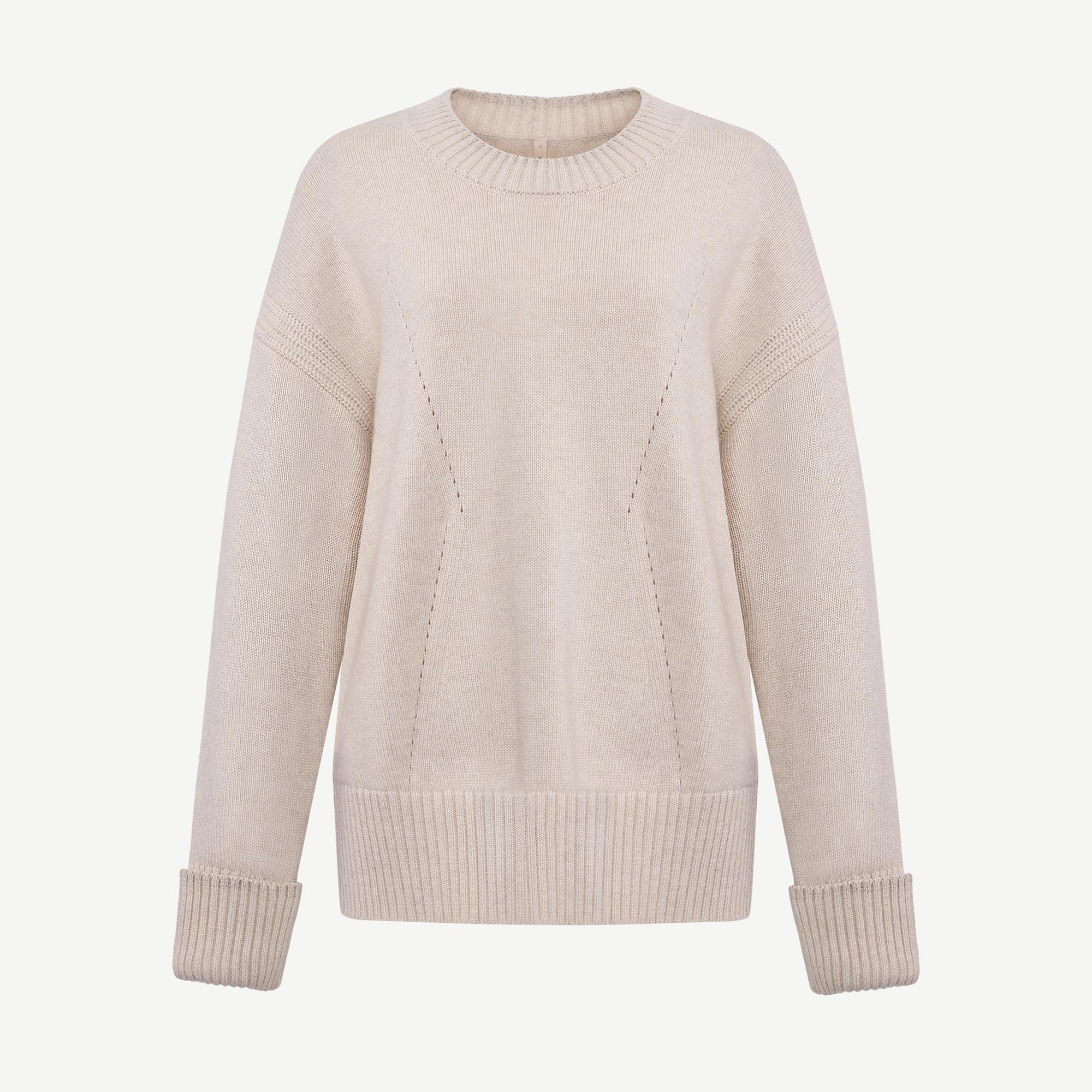 YARGICI Yün Kaşmir Geniş Bisiklet Yaka Uzun Kol Kazak