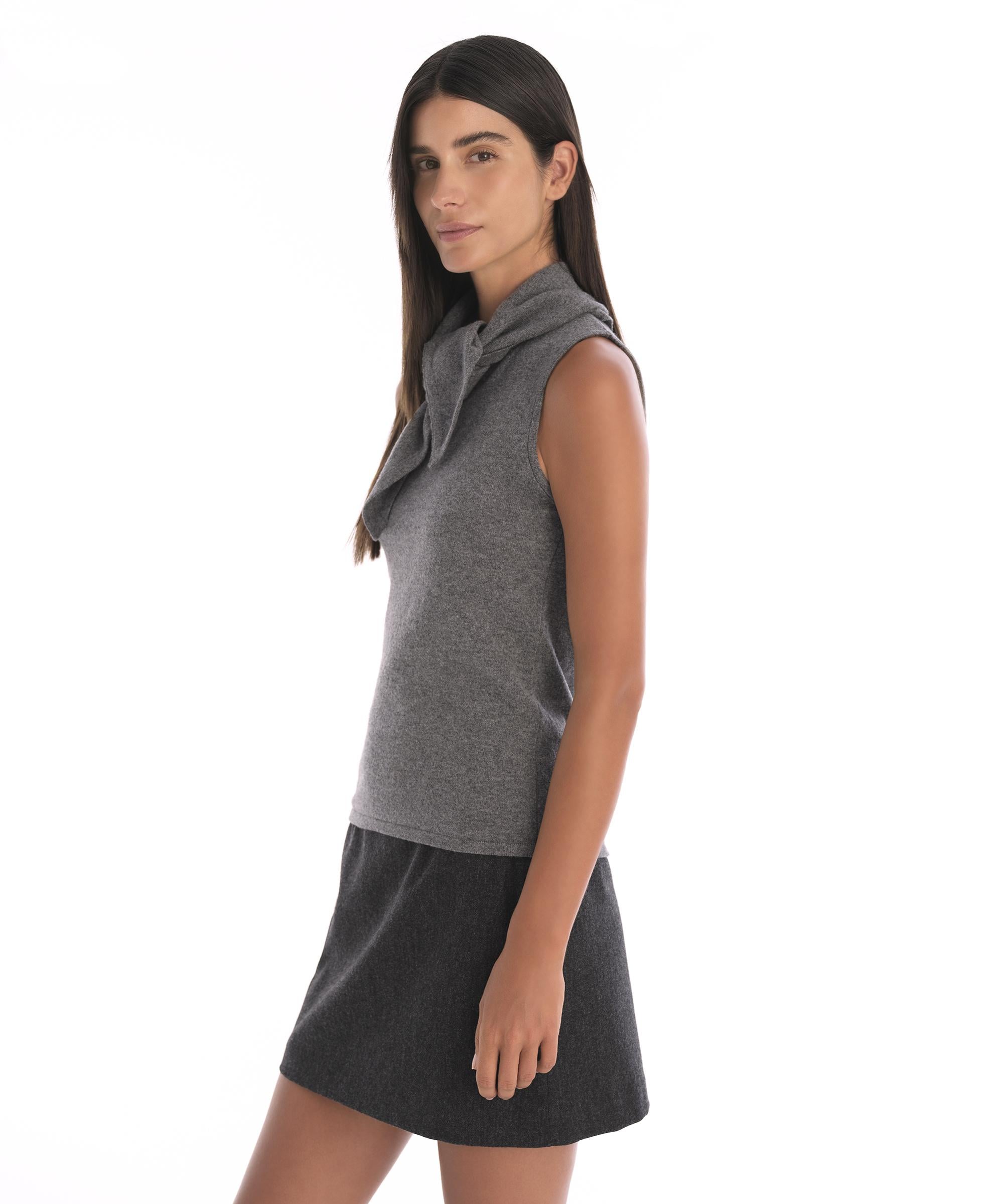 YARGICI Yün Kaşmir Regular Bisiklet Yaka Kolsuz Kol Kazak