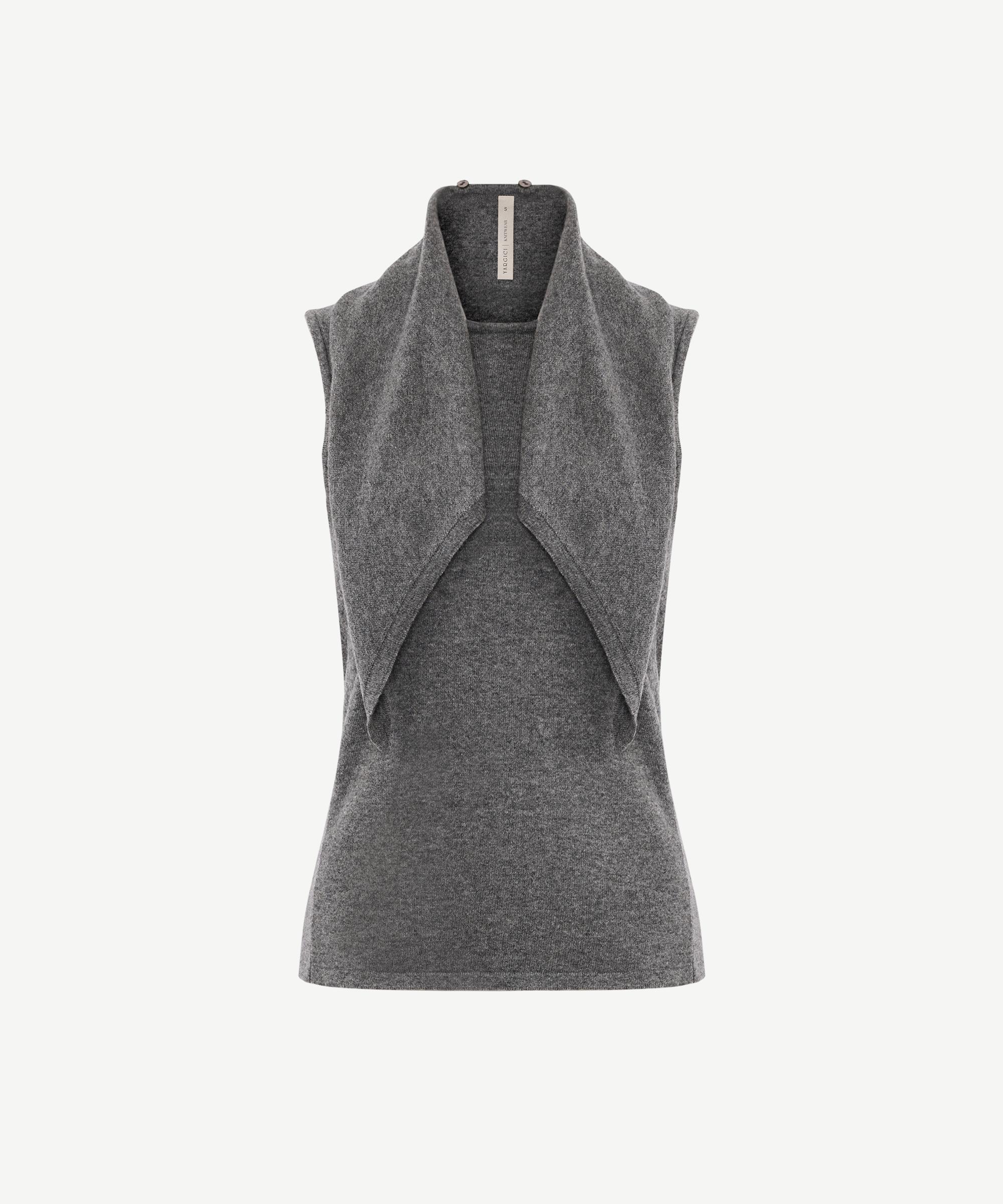 YARGICI Yün Kaşmir Regular Bisiklet Yaka Kolsuz Kol Kazak