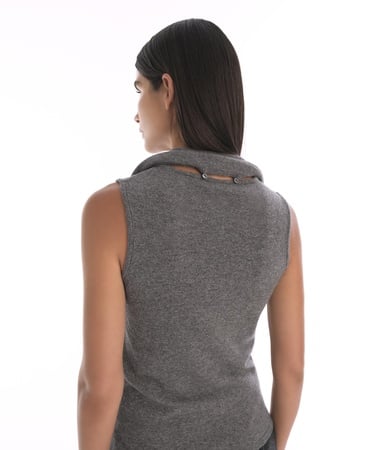  YARGICI Yün Kaşmir Regular Bisiklet Yaka Kolsuz Kol Kazak